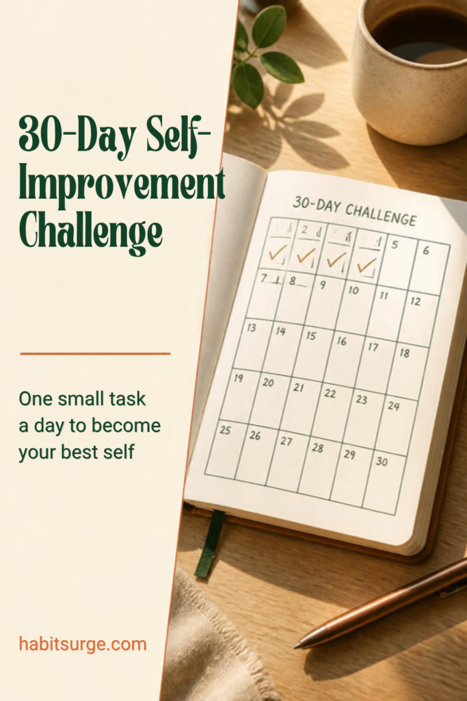 30-day self-improvement challenge: one small task a day to become your best self