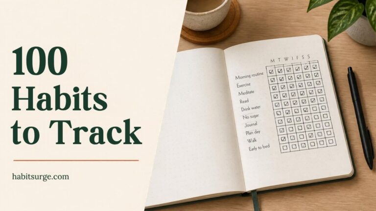 100 Habits to Track: Daily, Weekly and Monthly Habit Tracker Ideas